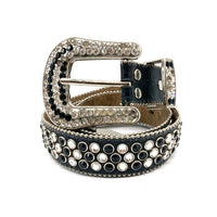 b.b.simon ビービーサイモン スタッズ レザーベルト ブラック Size 36 瑞穂店