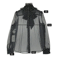 LOULOU WILLOUGHBY ルルウイルビー 212020-13 長袖ボウタイブラウス ドット ブラック size02 瑞穂店