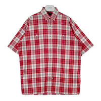 RRL ダブルアールエル 90's 三ツ星タグ ボックスカット チェック 半袖 ワークシャツ レッド sizeM 瑞穂店
