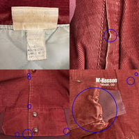 HARTWELL ハートウェル USA製 企業ロゴ刺繍 コーデュロイジャケット ボルドー sizeL 瑞穂店