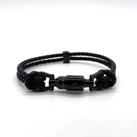 GUCCI グッチ Braided bracelet with piston detail ピストン ディテール ブレイド ブレスレット ブラック 859240 Size 全長約20cm 福生店
