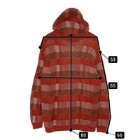 EMPORIO ARMANI エンポリオアルマーニ コットン ポリエステル チェック柄 ニットパーカー オレンジ 3L1MV4 1M04Z Size XL 福生店