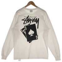 STUSSY ステューシー トランプ プリント 長袖 Tシャツ ロンT ホワイト Size L 福生店