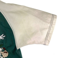 Looney Tunes ルーニー・テューンズ 90s ワーナーブラザーズ キャラ集合 ベースボールシャツ 刺繍 グリーン sizeXS 瑞穂店