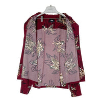 Stussy ステューシー レーヨン バタフライ柄 長袖オープンカラーシャツ レッド sizeM 瑞穂店