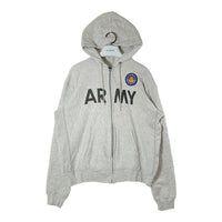 Champion チャンピオン 青刺繍タグ USA製 リバースウィーブ ARMY ワッペン フルジップパーカー グレー sizeL 瑞穂店