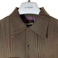 Needles ニードルズ S/S Classic Shirt -R/N Wave Stripe Jq. クラシックシャツ 開襟 半袖 ジャカード ブラウン MR147 Size M 瑞穂店