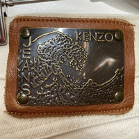 KENZO JEANS ケンゾージーンズ 北斎タグ メタルパッチ ボタンフライ デニムパンツ 生成り size79cm-① 瑞穂店