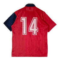 adidas アディダス スペイン代表ユニフォームモチーフ 万国旗タグ ユニフォーム レッドxネイビー sizeM-L 瑞穂店