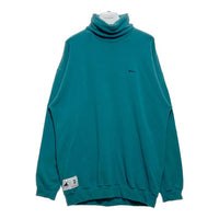 DESCENDANT ディセンダント ロゴ刺繍 裏起毛 タートルネックスウェットトレーナー グリーン size2 瑞穂店