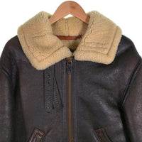 AVIREX アヴィレックス TYPE B-3 シープスキン 羊革 ムートン フライト ジャケット ブラウン 33H5595 USA製 Size 34 福生店