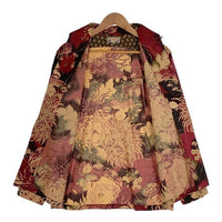 Dry Bones ドライボーンズ オープンカラー コットンシャツ ブラック レッド 花 和柄 Size M 福生店