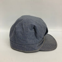 US古着 BOYNE CITY RAILROAD CAMPANY ピンストライプ ワークキャップ ブルー×ホワイト 瑞穂店