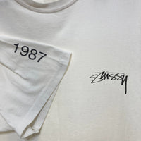 STUSSY ステューシー SKATE TOUGH YOU LITTLE BOY バックフォトプリントTシャツ ホワイト Size M 瑞穂店