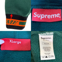 SUPREME シュプリーム 18AW Rib Logo Hooded Sweatshirt リブロゴ プルオーバースウェットパーカー グリーン Size XL 福生店