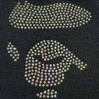 A BATHING APE アベイシングエイプ スワロフスキー フェイス ビーニー ニットキャップ ブラック ウール アクリル 日本製 福生店