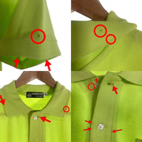 A BATHING APE アベイシングエイプ 鹿の子 ポロシャツ 裾ソルジャー刺繡 蛍光グリーン Size XS (M-L相当) 福生店