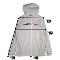 MARK&LONA マークアンドロナ 22FW Maze Multiple Hood Jacket ポリエステル フーデッドジャケット ホワイト ロゴプリント 薄手 MLM-2C-AD01 Size 48 福生店