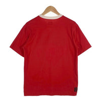 Evisu エヴィス Vガゼット Tシャツ フットボールT レッド デニム地ロゴ Size L 福生店