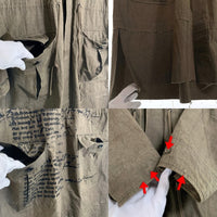 The Viridi-anne ザヴィリジアン コットン リネン フーデッド ロングコート バックプリント カーキ VI-2856-06-CA Size 2 福生店