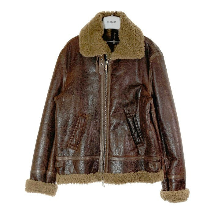 Delan デラン SHEARLING シアリング ボア レザージャケット ブラウン ...