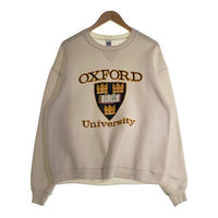90's RUSSELL ATHLETIC ラッセル アスレチックス OXFORD University オックスフォード ユニバーシティー クルーネック スウェット ホワイト USA製 Size XL 福生店