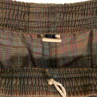 80-90's STUSSY ステューシー チェック柄 イージーショートパンツ グリーン コットン USA製 Size M 福生店