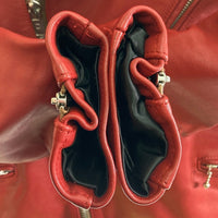 666 トリプルシックス LJM-8 ステアハイド タータン裏地 カーキベージュファスナーテープ フロントフラップ ライダースジャケット ディープレッド size44 瑞穂店