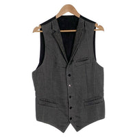 DOLCE&GABBANA ドルチェアンドガッバーナ シルク ウール ベスト チャコールグレー G7092T Size 48 福生店