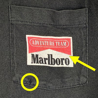 90's Marlboro マルボロ MAT アドベンチャーチーム ポケットTシャツ ブラック タグ切れ Size XL 相当 福生店