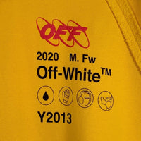 OFF-WHITE オフホワイト 19AW インダストリアル プリント プルオーバースウェットパーカー イエロー OMBB057F19E30016 Size S 福生店