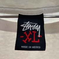 STUSSY ステューシー ロゴパープルTシャツ 黒タグ ホワイト sizeXL 瑞穂店