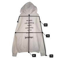 Palm Angels パームエンジェルス Paris Sprayed Logo Hoodie ロゴスプレープリント プルオーバースウェットパーカー ホワイト PMBB003S20636057 Size XXL 福生店