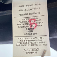 ARC’TERYX アークテリクス 18007-115963-10/18 Beta LT Jacket ベータ ジャケット ブラック sizeS 瑞穂店
