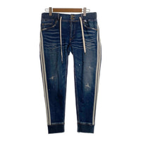 TMT ティーエムティー 19AW SWEATLIKE-INDIGO DENIM TRACK PANT スウェットデニムトラックパンツ インディゴ ダメージ/ペンキ加工 TPT-F1903 Size L 福生店