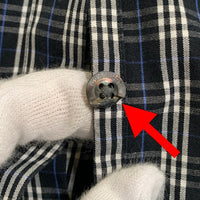 BURBERRY バーバリー ロンドン ノバチェック コットンシャツ ブルー ネイビー ホワイト Size M 福生店