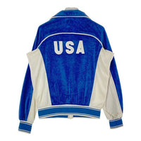 LEVI'S リーバイス TALONジップ 80s オリンピック ベロアジャケット ブルー×ホワイト size-※フロント・右袖汚れ有★ 瑞穂店