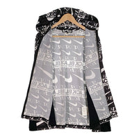 BLACK COMME des GARCONS ブラックコムデギャルソン 19AW NIKE ナイキ LOGO ZIP PARKA ロゴジップパーカー ブラック ホワイト 総柄 1D-T107 AD2019 Size XL 福生店