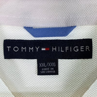 00's TOMMY HILFIGER トミーヒルフィガー ワンポイント刺繡 鹿の子 ポロシャツ ホワイト Size XXL 福生店