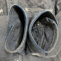 FLAT HEAD フラットヘッド ピンヒッコリー ワークシャツ ネイビー ホワイト CO-10W Size 36 瑞穂店