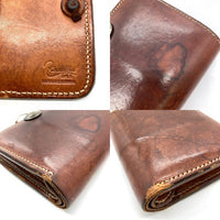 Koudelka Leather クーデルカレザー コンチョ付き サドルレザー 二つ折り財布 ブラウン 瑞穂店