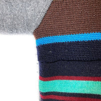 COMME des GARCONS HOMME DEUX コムデギャルソンオムドゥ DN-N001 AD2014 マルチカラーボーダー 切替 Vネック ウール セーター グレー sizeS 瑞穂店