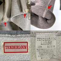 TENDERLOIN テンダーロイン T-ZIP UP PARKA ジップアップスウェットパーカー グレー ラグランスリーブ ロゴ刺繡 Size L 福生店