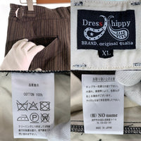 Dress Hippy ドレスヒッピー マルチストライプ サイドバックル 2タックコットンパンツ グレー やや厚手 Size XL 福生店