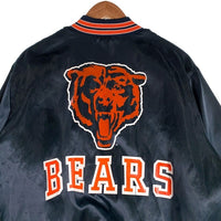 90's NFL LOCKER LINE ロッカーライン CHICAGO BEARS シカゴ ベアーズ ナイロン スタジャン スタジアム ジャケット ネイビー USA製 Size L 福生店