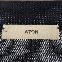 ATON エイトン 7055524 WOOL WASHI OVERSIZED CARDIGAN 和紙混 ウールカーディガン ブラック size6 瑞穂店