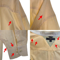 00's TOMMY HILFIGER トミーヒルフィガー ストライプ ボタンダウンシャツ イエロー 2 Size XXL 福生店