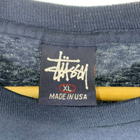 90's STUSSY ステューシー moon landing フォトプリント Tシャツ ネイビー 月面着陸 紺タグ USA製 Size XL 福生店