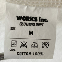 Triple Works トリプルワークス マチ付き ワークシャツ 長袖 コットン ホワイト アイアンハート Size M 瑞穂店