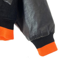 OCEAN PACIFIC オーシャンパシフィック 90's フード付き ウール 袖レザー スタジャン ブラック size- 瑞穂店